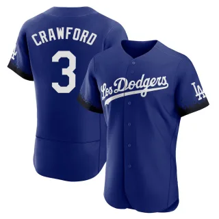 Men's Authentic Royal Carl Crawford Los Angeles Dodgers 2021 City Connect Jersey