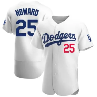 Men's Authentic White Frank Howard Los Angeles Dodgers Home Official Jersey