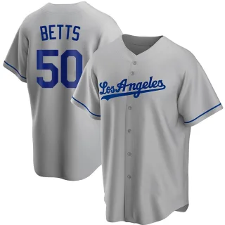 Men's Replica Gray Mookie Betts Los Angeles Dodgers Road Jersey