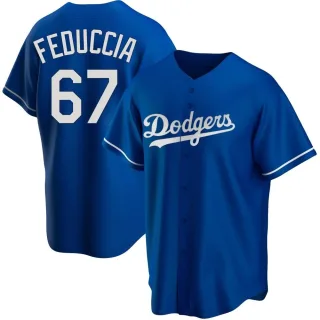 Men's Replica Royal Hunter Feduccia Los Angeles Dodgers Alternate Jersey