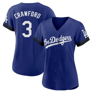 Women's Authentic Royal Carl Crawford Los Angeles Dodgers 2021 City Connect Jersey