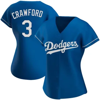 Women's Authentic Royal Carl Crawford Los Angeles Dodgers Alternate Jersey