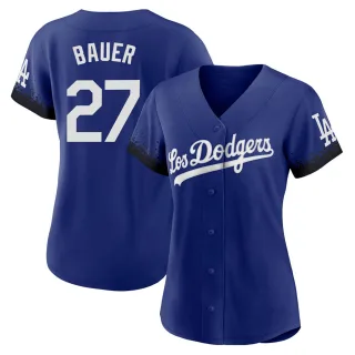 Women's Authentic Royal Trevor Bauer Los Angeles Dodgers 2021 City Connect Jersey
