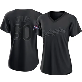 Women's Replica Black Andrew Toles Los Angeles Dodgers Pitch Fashion 2024 World Series Champions Jersey