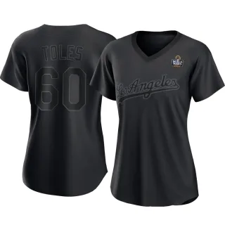 Women's Replica Black Andrew Toles Los Angeles Dodgers Pitch Fashion 2024 World Series Jersey