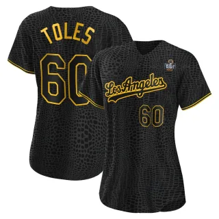 Women's Replica Black Andrew Toles Los Angeles Dodgers Snake Skin City 2024 World Series Jersey