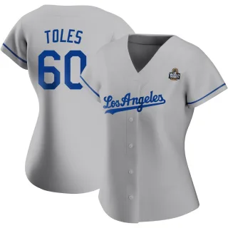 Women's Replica Gray Andrew Toles Los Angeles Dodgers Road 2024 World Series Jersey