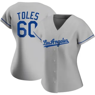 Women's Replica Gray Andrew Toles Los Angeles Dodgers Road Jersey