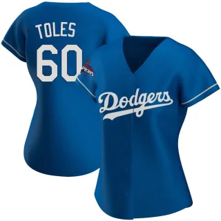 Women's Replica Royal Andrew Toles Los Angeles Dodgers Alternate 2024 World Series Champions Jersey