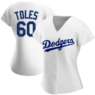 Women's Replica White Andrew Toles Los Angeles Dodgers Home Jersey