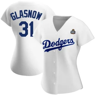 Women's Replica White Tyler Glasnow Los Angeles Dodgers Home 2024 World Series Jersey