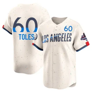 Youth Limited Cream Andrew Toles Los Angeles Dodgers 2024 City Connect World Series Champions Jersey
