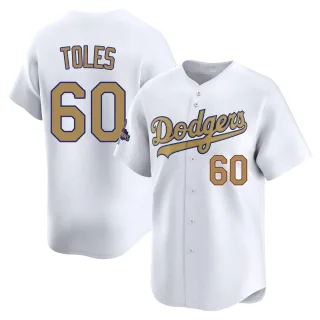 Youth Limited Gold Andrew Toles Los Angeles Dodgers White 2025 Collection Jersey