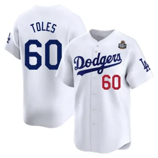 Youth Limited White Andrew Toles Los Angeles Dodgers Home 2024 World Series Jersey