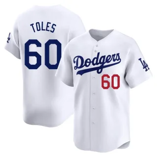 Youth Limited White Andrew Toles Los Angeles Dodgers Home Jersey