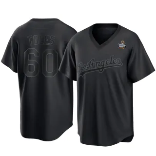 Youth Replica Black Andrew Toles Los Angeles Dodgers Pitch Fashion 2024 World Series Jersey