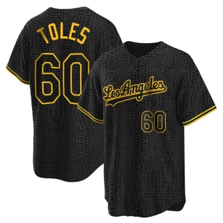 Youth Replica Black Andrew Toles Los Angeles Dodgers Snake Skin City Jersey