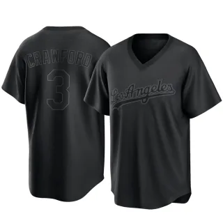 Youth Replica Black Carl Crawford Los Angeles Dodgers Pitch Fashion Jersey