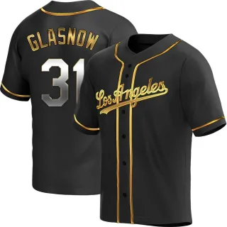 Youth Replica Black Golden Tyler Glasnow Los Angeles Dodgers Alternate Jersey