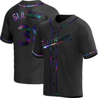 Youth Replica Black Holographic Tyler Glasnow Los Angeles Dodgers Alternate Jersey