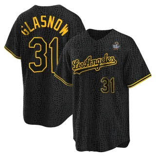 Youth Replica Black Tyler Glasnow Los Angeles Dodgers Snake Skin City 2024 World Series Jersey