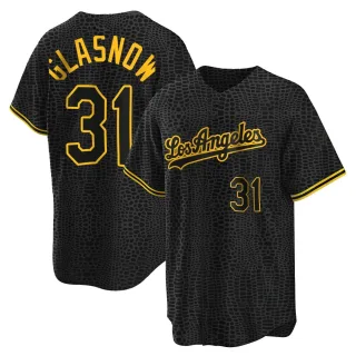 Youth Replica Black Tyler Glasnow Los Angeles Dodgers Snake Skin City Jersey
