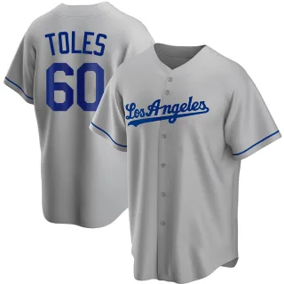 Youth Replica Gray Andrew Toles Los Angeles Dodgers Road Jersey