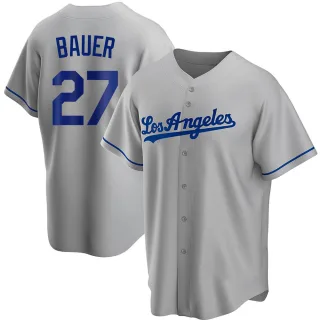 Youth Replica Gray Trevor Bauer Los Angeles Dodgers Road Jersey