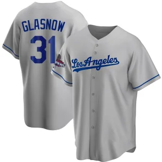 Youth Replica Gray Tyler Glasnow Los Angeles Dodgers Road 2024 World Series Champions Jersey