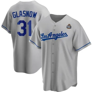Youth Replica Gray Tyler Glasnow Los Angeles Dodgers Road 2024 World Series Jersey