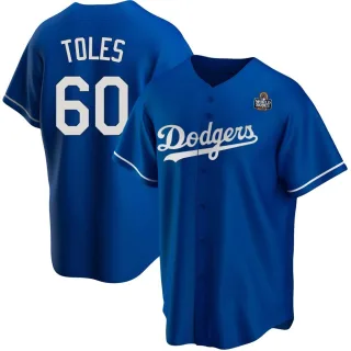Youth Replica Royal Andrew Toles Los Angeles Dodgers Alternate 2024 World Series Jersey