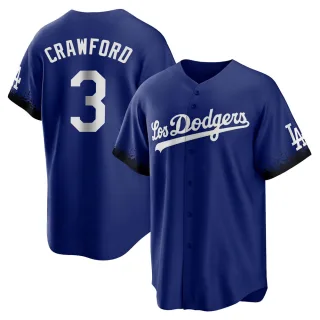 Youth Replica Royal Carl Crawford Los Angeles Dodgers 2021 City Connect Jersey