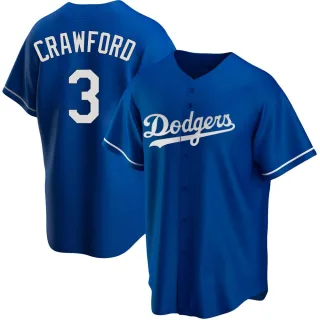 Youth Replica Royal Carl Crawford Los Angeles Dodgers Alternate Jersey
