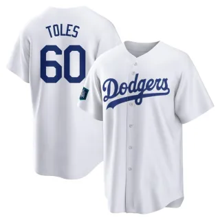 Youth Replica White Andrew Toles Los Angeles Dodgers 2024 World Tour Seoul Series Home Jersey